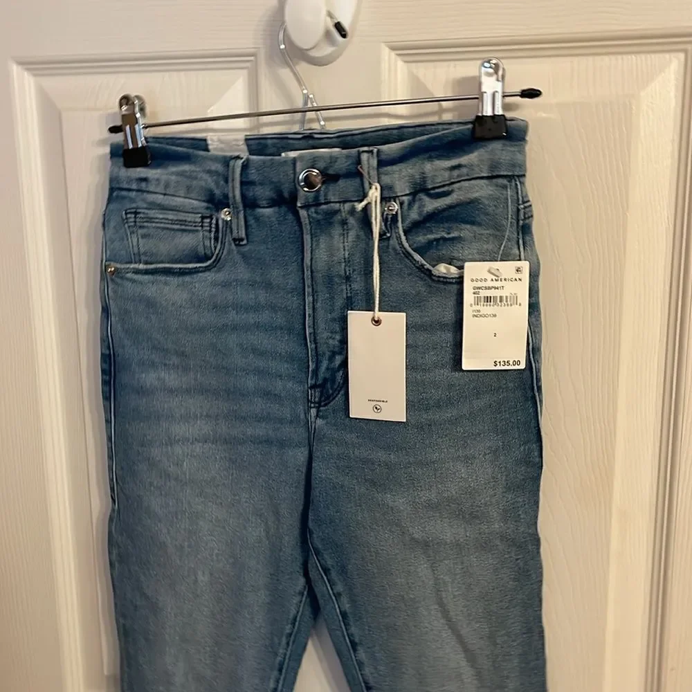 Good American Good Waist Crop Jeans Size 2/26 inseam NWT - Picture 2 of 8
